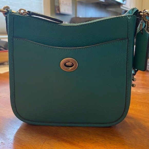 Coach Chaise Pebble Leather Bright Green Crossbody - Used - Picture 10 of 14